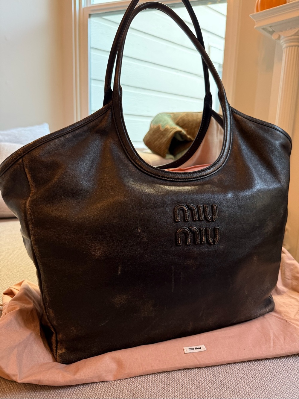 Miu Miu Ivy Tote in Coffee